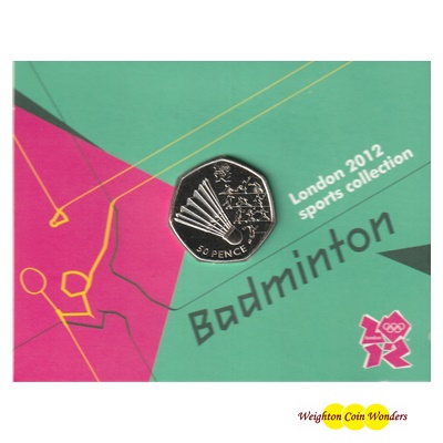 2011 BU 50p Coin (Card) - London 2012 - Badminton